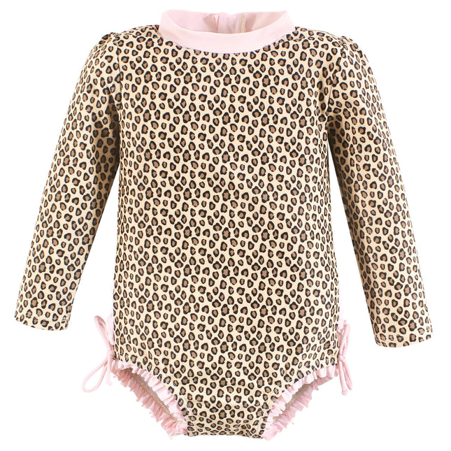 Hudson Baby Girls' Baby and Toddler Swimsuit, Leop