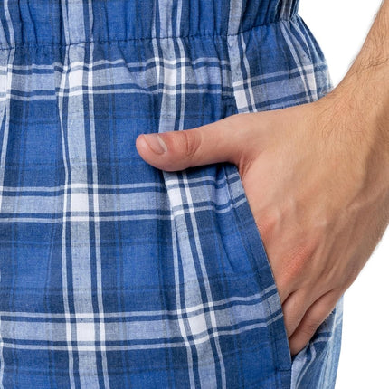 Fruit of the Loom Men's Broadcloth Woven Sleep Pajama Pant Bottom, Navy Plaid, XX-Large
