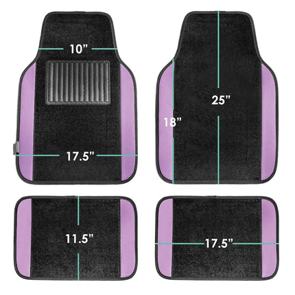 FH Group F14407PURPLE Tapis de sol universels en moquette violette pour la plupart des voitures, VUS et camions avec talonnette côté conducteur, ensemble complet