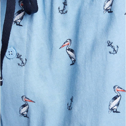 Nautica Men's Soft Woven 100% Cotton Elastic Waistband Sleep Pajama Pant Bottoms, Porthole Blue, XL