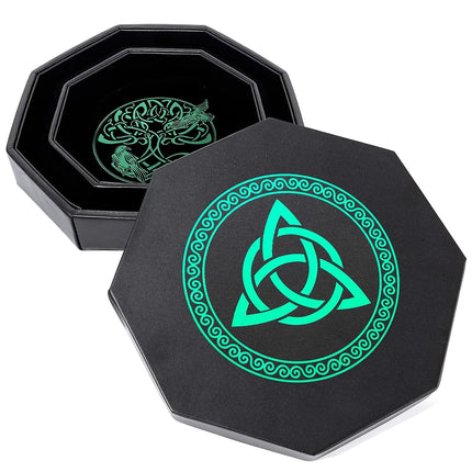 Premium Dice Tray for DND, Detailed World Tree & Triquetra Design – 23 CM