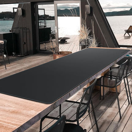 CENNBIE Leather Desk Mat Protector, 190 x 60cm Extra Large Leather Office Desk Pad Mat for Full Desk, Computer Desk Mat on top of desks - Oversized Large Mouse Pad (Black)