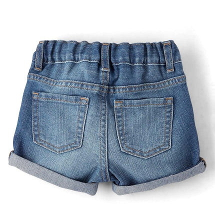 The Children's Place Baby Girls' and Toddler Jean Midi Shorts, Lily Wash, Lily Wash 2-Pack, 4T