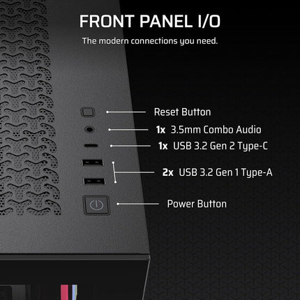 CORSAIR 3500X LX-R RGB iCUE LINK Panoramic Mid-Tower PC Case – 3x Pre-Installed LX120-R RGB Fans, Includes iCUE LINK System Hub, GPU Anti-Sag Arm, Fits up to 10x 120mm Fans – Black