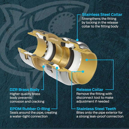 SharkBite UR120 Brass Push Male Adapter