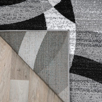 Rugshop Contemporary Abstract Circles Perfect for high Traffic Areas of Your Living Room,Bedroom,Home Office,Kitchen Round Area Rug 8' Gray