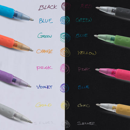 Pentel Arts Sparkle Pop Gel Pen Refill, (1.0mm), Bold Line, Orange-Yellow Ink, Pack of 12 Refills (KF10-DF)