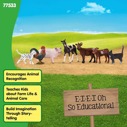 Schleich Farm World - 7Pc Farm Animal Playset for Kids Ages 3+ | 77533