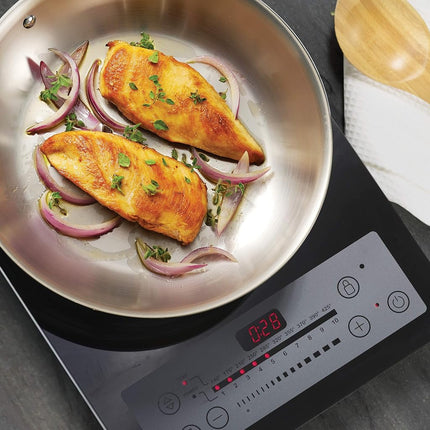 Tramontina 11-Inch 80116/072DS Gourmet Stainless Steel Induction-Ready Tri-Ply Clad 11 Inch Grill Pan, NSF Certified, Made in Brazil