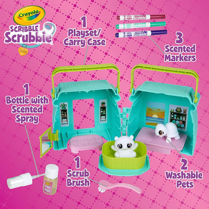 CRAYOLA Scribble Scrubbie Pets Scented Spa, Features Scented Markers