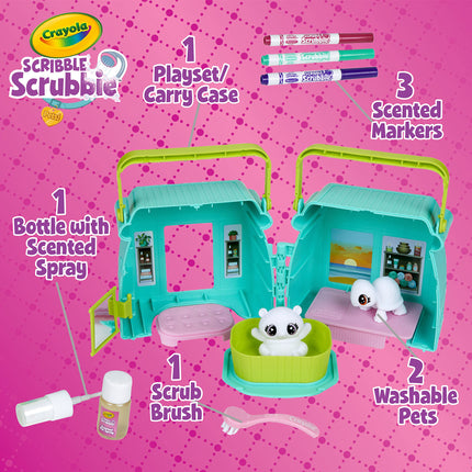 CRAYOLA Scribble Scrubbie Pets Scented Spa, Features Scented Markers