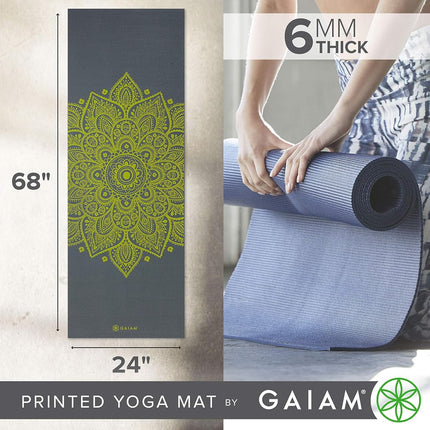Gaiam Unisex Yoga Mat, Citron Sundial, One Size