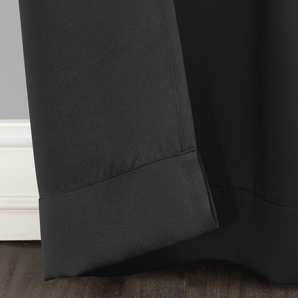 Sun Zero Easton Energy Saving Blackout Grommet Curtain Panel, 40" x 108", Black