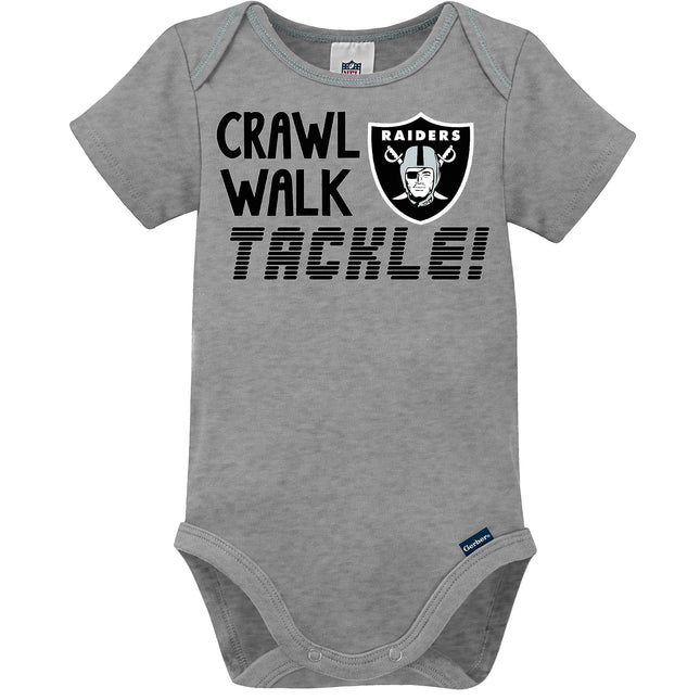 Gerber Childrenswear NFL Oakland Raiders Boys 20183 Pack Short Sleeve Variety Bodysuit, Black, 18 Months