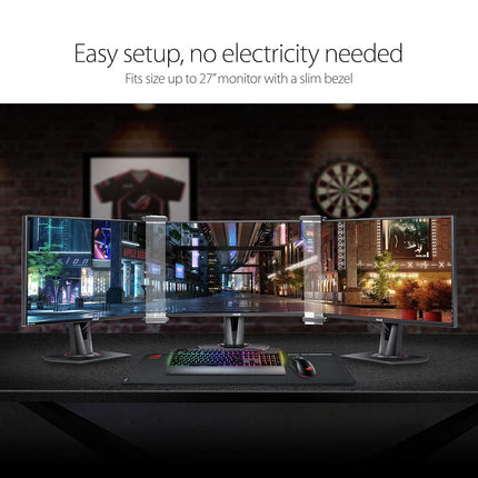 ASUS ROG Bezel-Free Kit ABF01 Universal Multi-Monitor Setup with Optical Micro-structures Easy Assembly, CLEAR, (Set of 2)