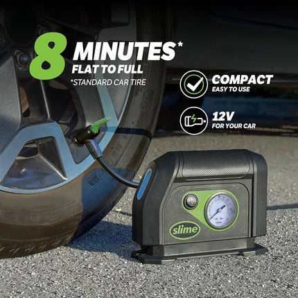 Slime 40050 Tire Inflator (12-V with Gauge and Light)