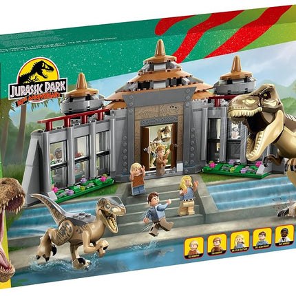 LEGO Jurassic Park Visitor Center: T. rex & Raptor Attack 76961 Buildable Dinosaur Toy; Gift for Teens and Kids Aged 12 and Up, Including a Dino Skeleton Figure, 6 Minifigures and More