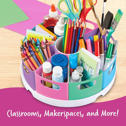 Learning Resources Create-a-Space Storage Centre (Pastel), Stationery Storage Organiser, Ideal for Classroom & Home, Wipe Clean Plastic, 10 Piece Set