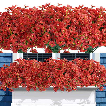 Uieke 16PCS Artificial Flowers for Outdoors, UV Re