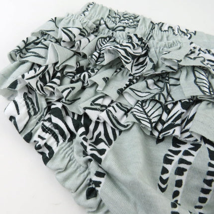 2-Piece Flutter Tee, Dress with Ruffle Diaper Cover 100% Organic Cotton for Infant Baby and Toddler Girls, Zebra Camo, 12 Months