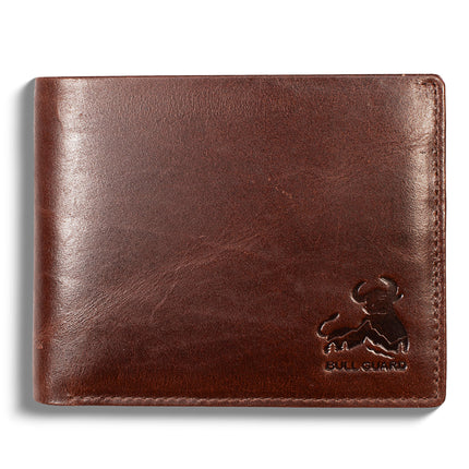RFID Bifold Leather Wallet For Men with Flip Up ID