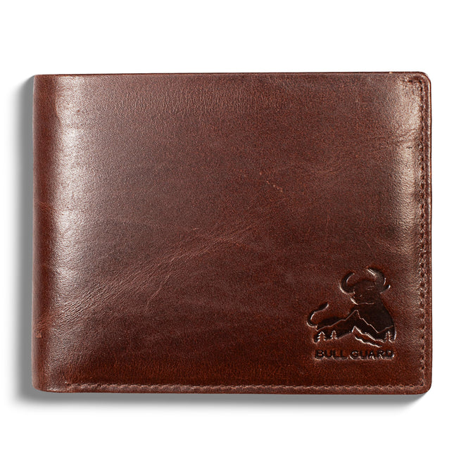 RFID Bifold Leather Wallet For Men with Flip Up ID