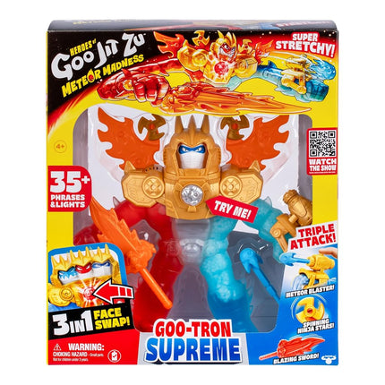 Goo JIT Zu Goo-Tron Supreme Superhero Toys, Combines The Power of Blazagon, Pantaro & Thrash in 1 Ultimate Hero