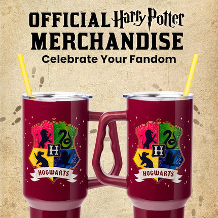 Silver Buffalo Harry Potter Hogwarts Crest, Stainless Steel Tumbler, 40oz