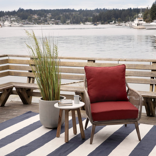 Arden Selections Oceantex Outdoor Deep Seating Cushion Set 24 x 24, Nautical Red