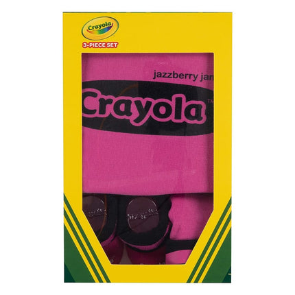Crayola Children's Apparel Unisexe-enfant Grenouillère, chapeau et chaussons imprimés – Rose – 0-6 mois
