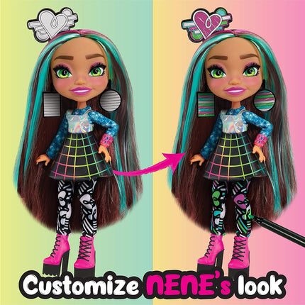Just Play Art Squad Nene Doll and Accessories 10 Inch with Craft Engraving Project Toy for Children Aged 3+