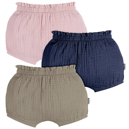 Gerber Baby-Girls 3-Pack Bubble Shorts, Green, 3-6