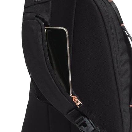THE NORTH FACE Bandolera Isabella para Mujer - Sin PFAS, Tnf Black Light Heather/Burnt Coral Metallic-npf, Talla Única, Bandolera Isabella | Bolso Bandolera Fino con Compartimento Principal Grande, Resistente al Agua