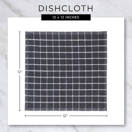 DII Everyday Kitchen Collection Assorted Dishcloth Set, 12x12, Stonewash Blue, 5 Count