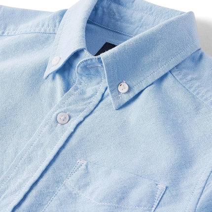 Camisa Oxford de manga larga The Children's Place para niños, azul claro, grande