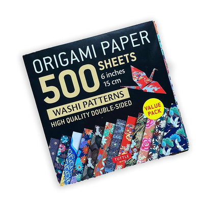 Origami Paper 500 sheets Japanese Washi Patterns 6" (15 cm): Double-Sided Origami Sheets with 12 Different Designs (Instructions for 6 Projects Included)