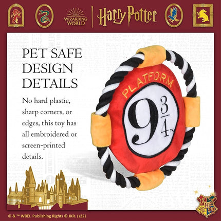 Harry Potter: 9 3/4 Platform Frisbee Pet Toy | Frisbee for Dogs in Harry Potter Themed Design | Harry Potter Dog Toy Platform 9 3/4 Rope Frisbee Toy for Dogs