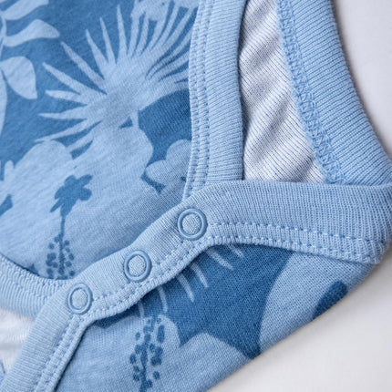 HonestBaby Multipack Sleeveless and Cami Bodysuits One-piece 100% Organic Cotton for Infant Baby Boys, Girls, Unisex T-Shirt Set for Babies and ToddlersBabies Girls, Tropic Shadow Chambray, 3-6 Meses