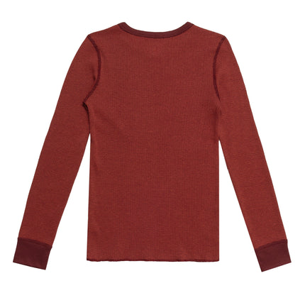 Ensemble de sous-vêtements thermiques gaufre Premium Fruit of the Loom pour garçons, marron/rouge, 6-7 ans