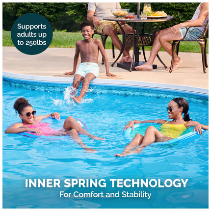 Flotador prémium SwimWays Spring Float Papasan para piscina, hinchable para adultos con inflado rápido para mayores de 15 años, azul cielo