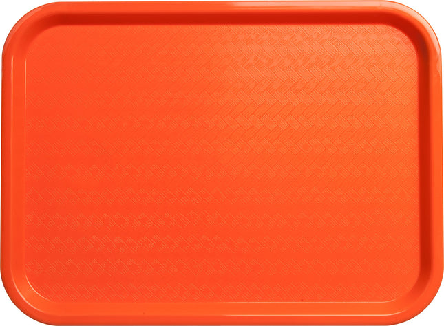 Carlisle FoodService Products Cafe Fast Food Cafeteria Tray with Patterned Surface for Cafeterias, Fast Food, and Dining Room, Plastic, 16.31 x 12.06 x 0.7 Inches, Orange, (Pack of 24)