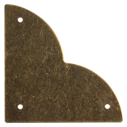 Dritz Campaign Hardware Large Smooth Quatrefoil Corner, Antique Brass, 3-Pack