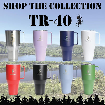 Aquapelli Vacuum Insulated Mug with Handle, 40 Ounces, Blueprint Blue