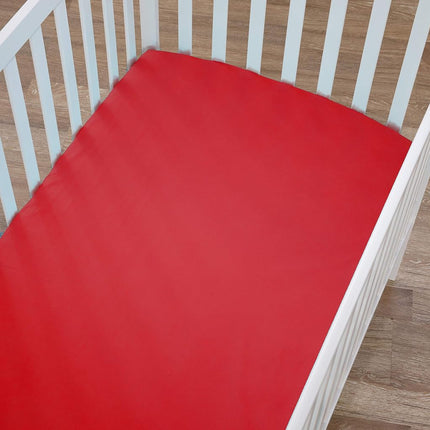 American Baby Company Supreme 100% Natural Cotton Jersey Knit Fitted Crib Sheet for Standard Crib and Toddler Mattresses, Red, Soft Breathable, for Boys and Girls