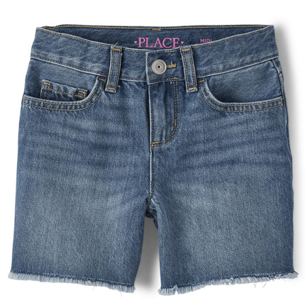 The Children's Place Girls' Denim Midi Shorts, Aza
