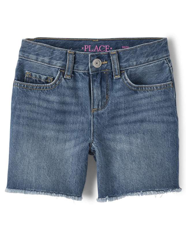 The Children's Place Girls' Denim Midi Shorts, Aza
