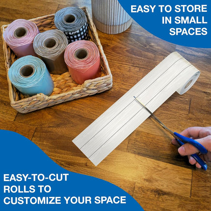 Carson Dellosa Farmhouse 65Ft of White Wood Grain Bulletin Board Borders, 1 Roll of Rustic Trim for Rolling Whiteboard, Cork and Posterboard, Party, Office Decorations, and Classroom Decor