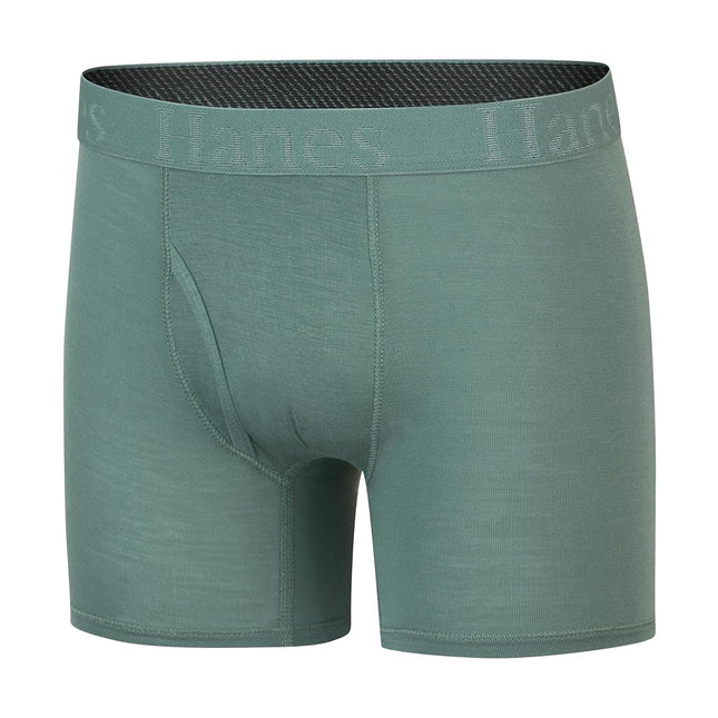 Hanes Boys' Big Originals Supersoft Boxer Briefs, Viscose from Bamboo Underwear, 5-Pack, Blue, Grey, Black, Green, X-Large