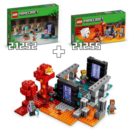 LEGO Minecraft The Armoury Toy - incl. a Nether Portal, plus Alex & Armoursmith Figures with a Golden Axe, Swords & Shield Accessories - Gaming gift for 7+ Year Old Boys & Girls - 21252