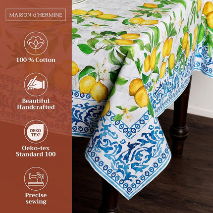 Maison d' Hermine Table Cloth Rectangle Table Reusable 100% Cotton 70"x120"